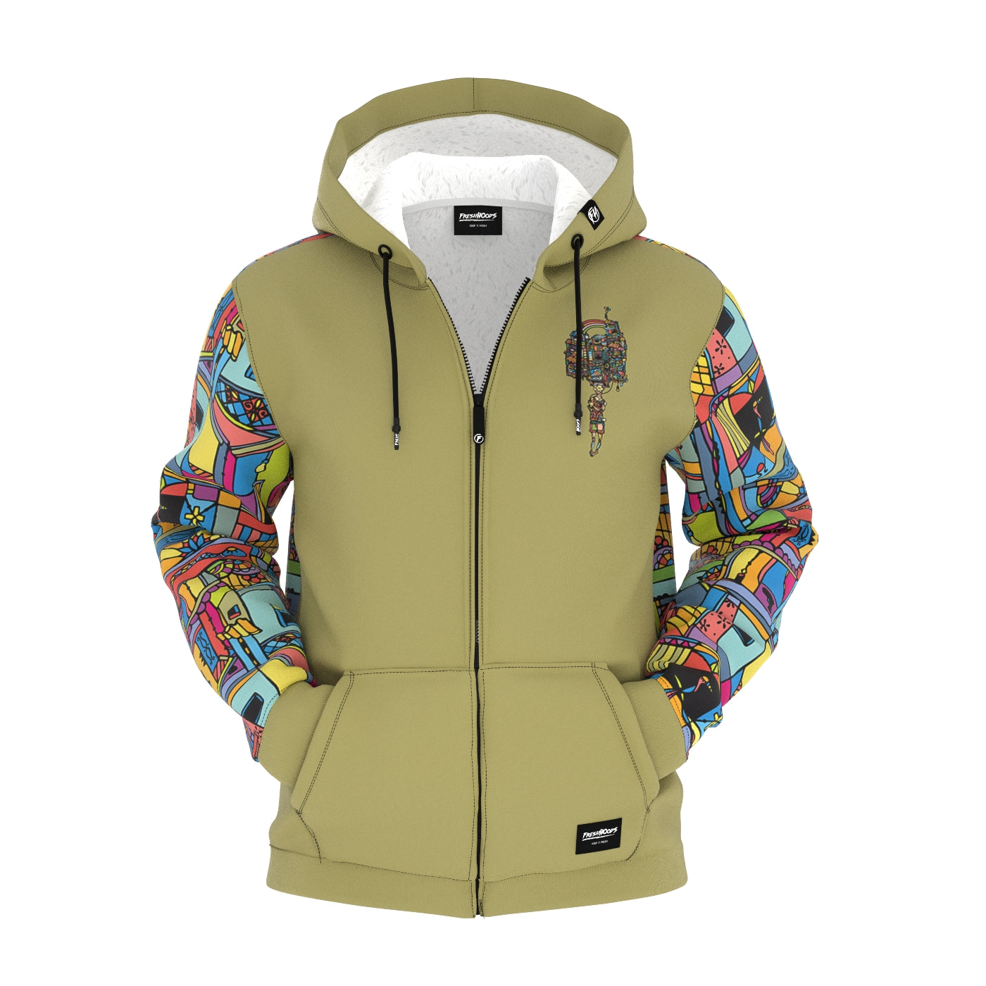 Rainboy Khaki Zip Up Hoodie