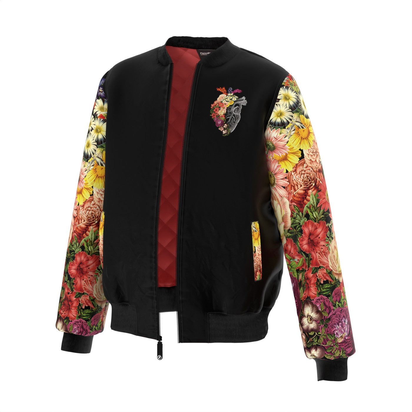 Flower Heart Bomber Jacket