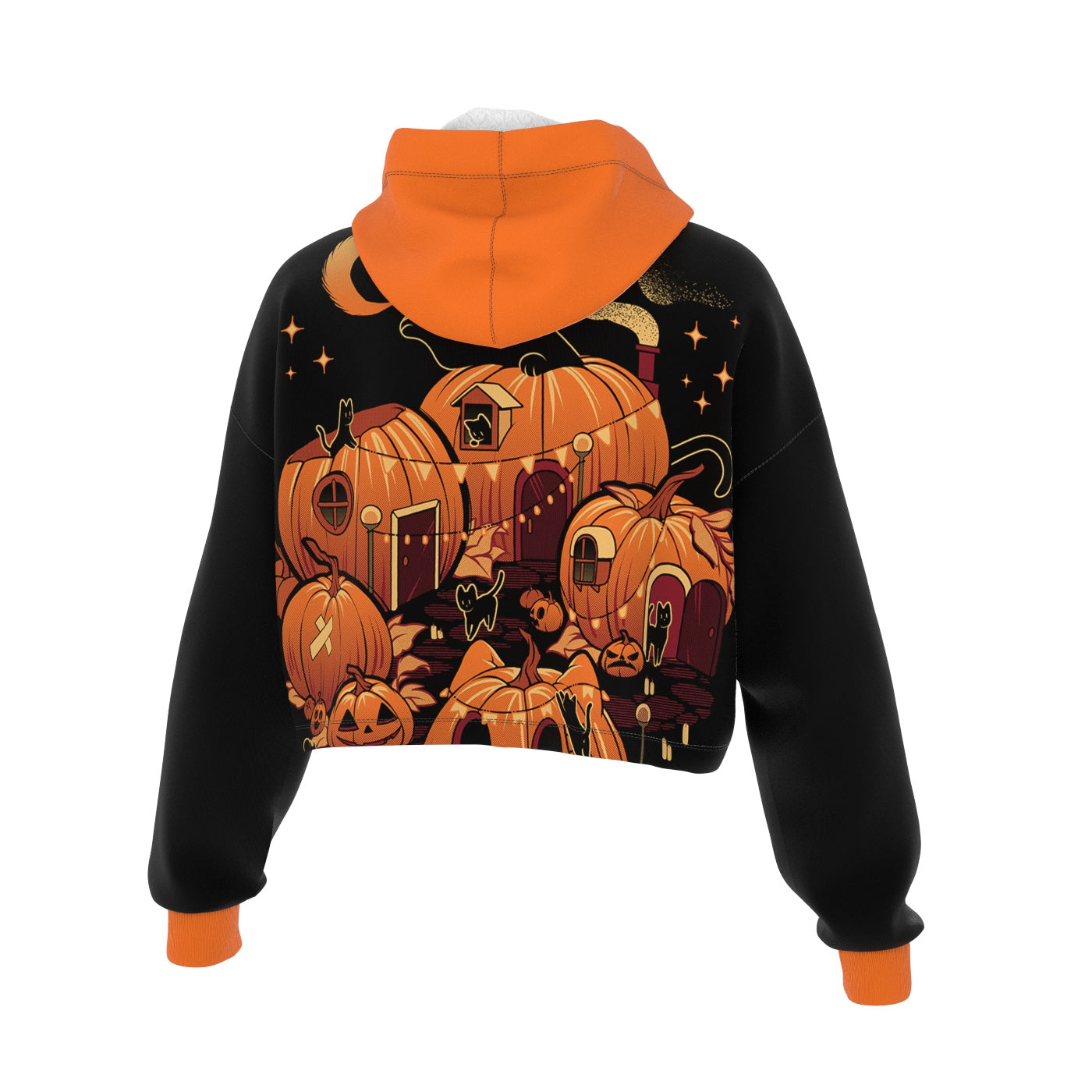 Pumpkin House Cropped Hoodie