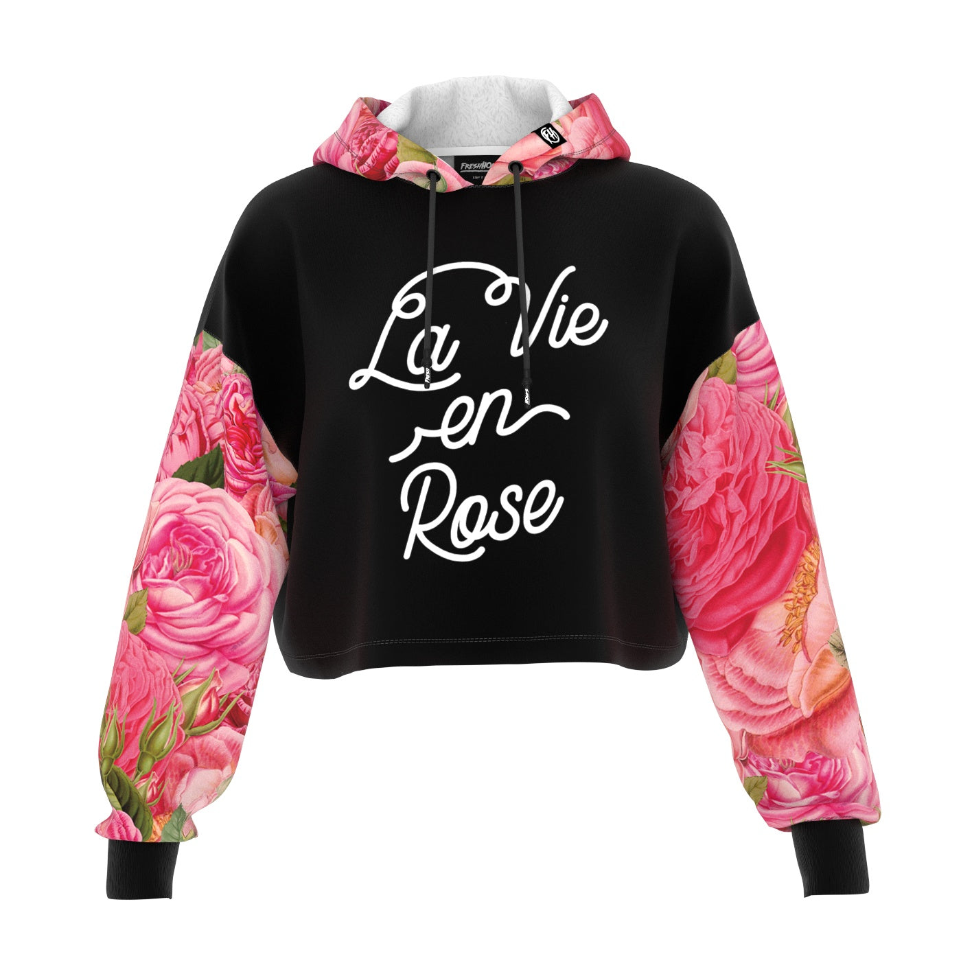 La Vie En Rose Cropped Hoodie