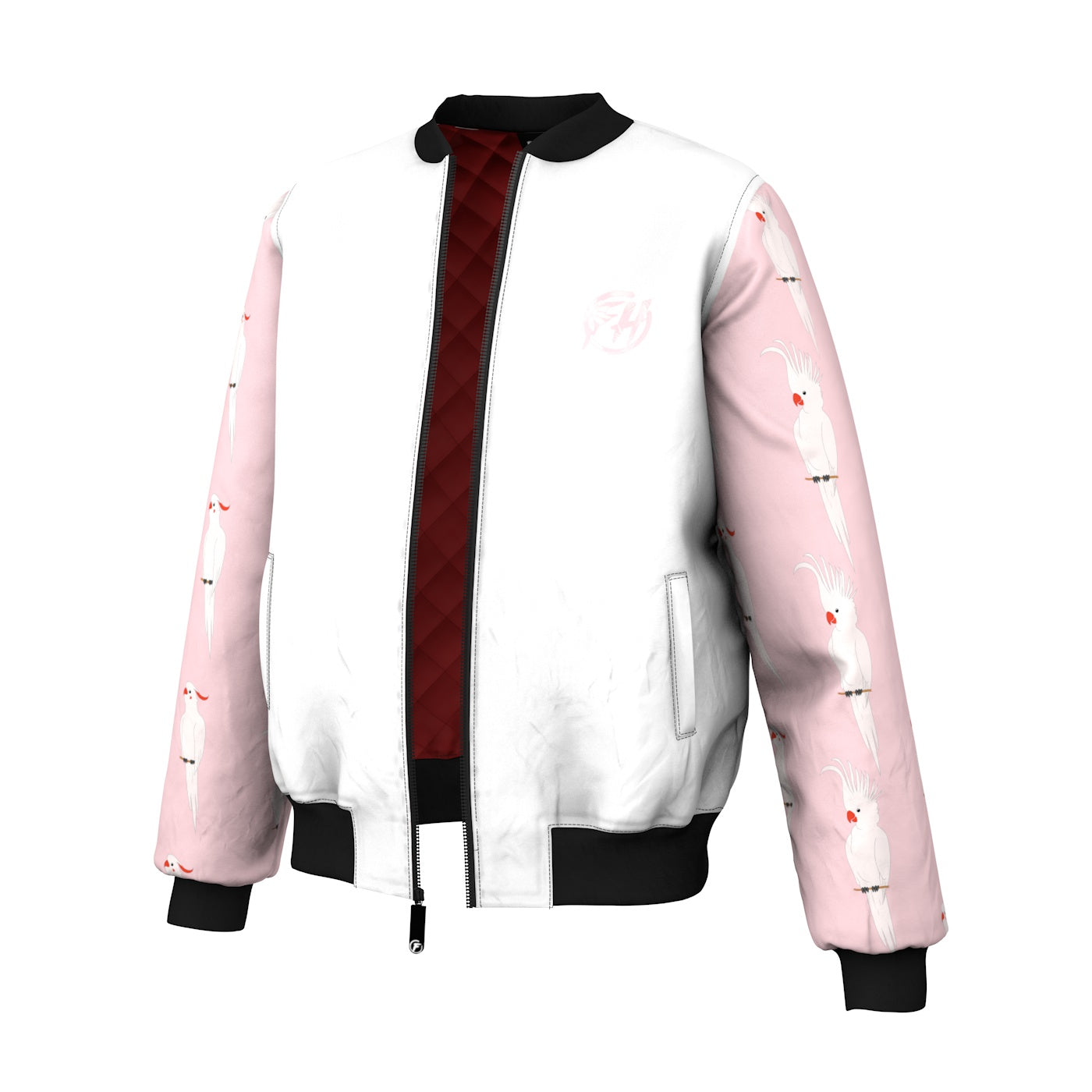 Cockatoo Pattern Bomber Jacket