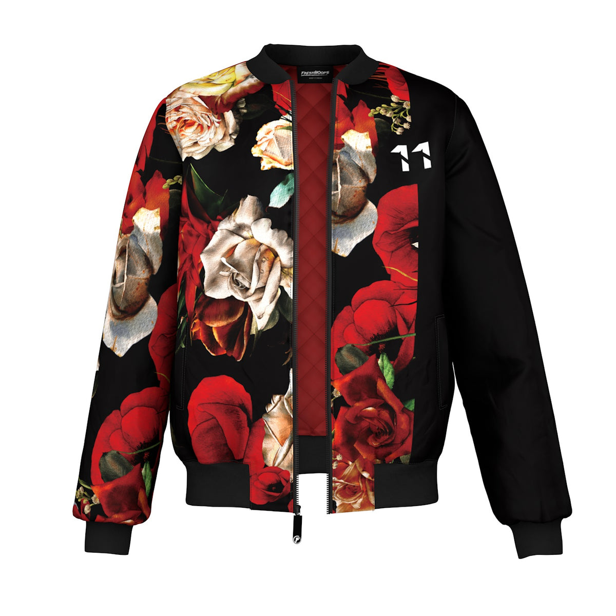 Floral Bomber Jacket, Vibrant Jacket Flower Design