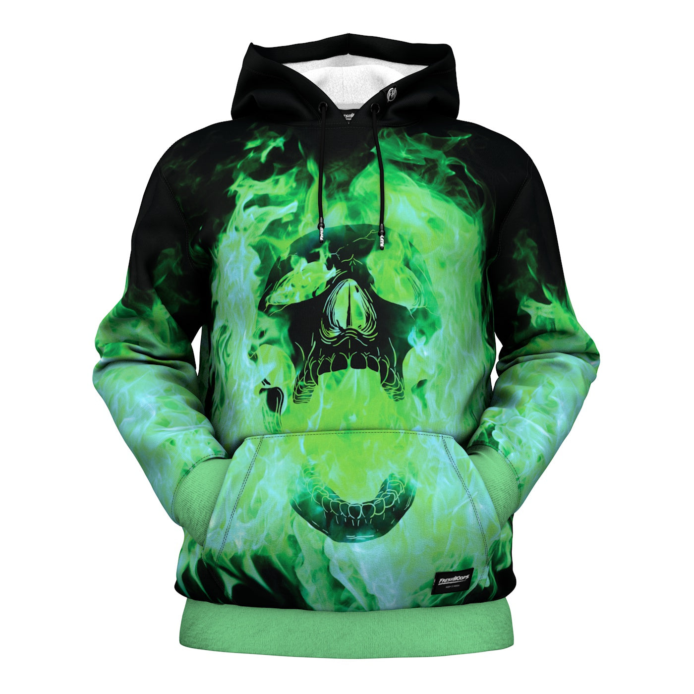 Green skull outlet hoodie