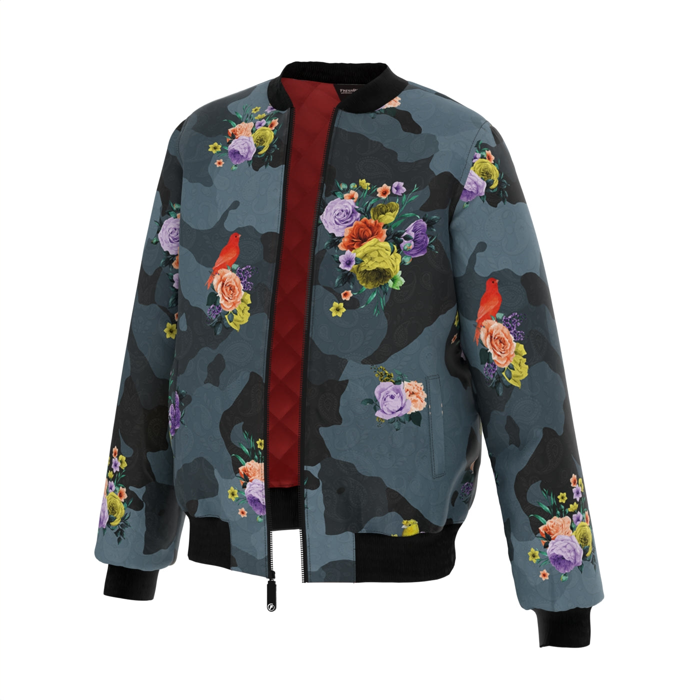 Camo Flower Bomber Jacket
