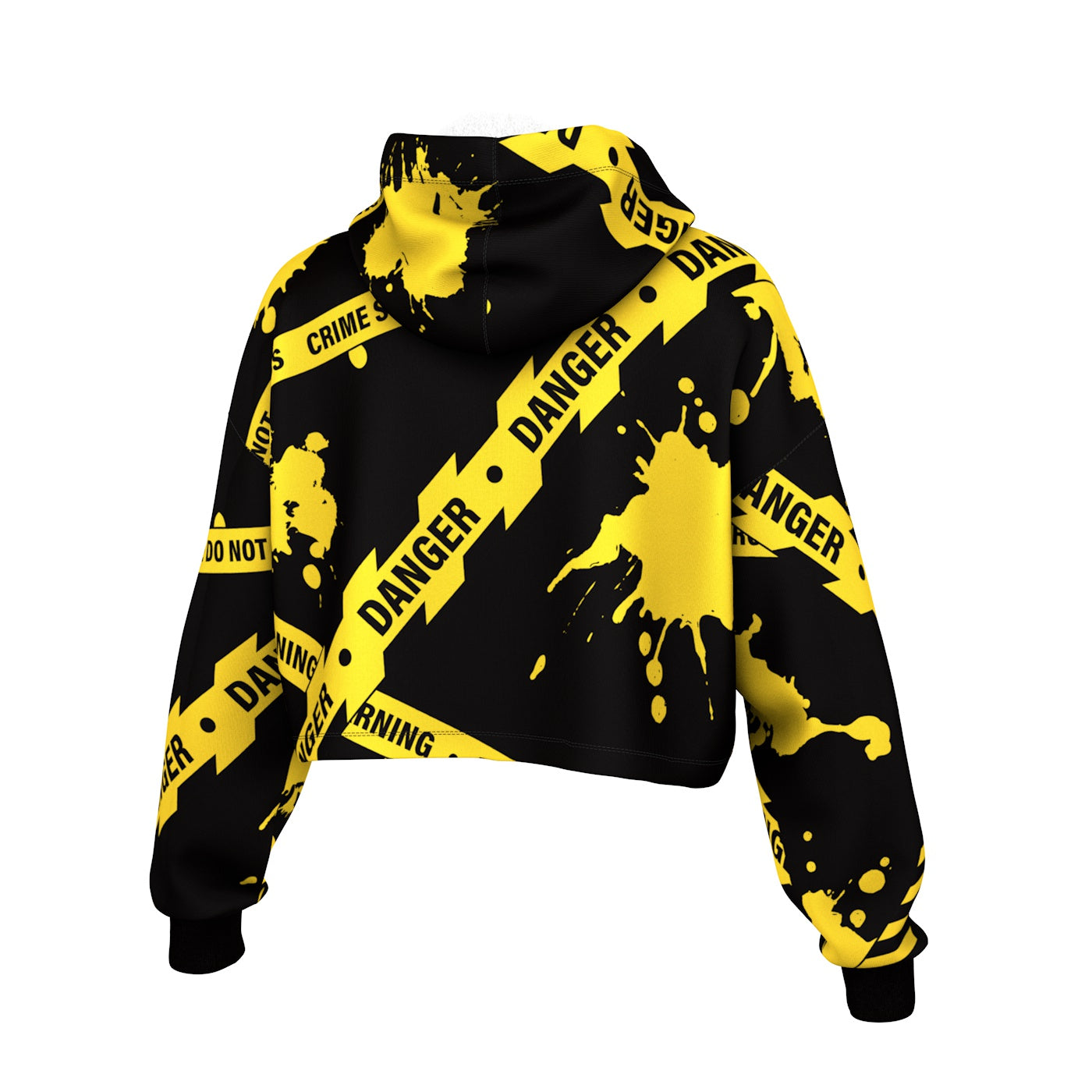 Caution Cropped Hoodie