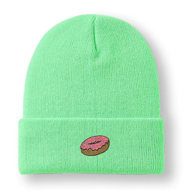 Donut Embroidered Cuffed Beanie