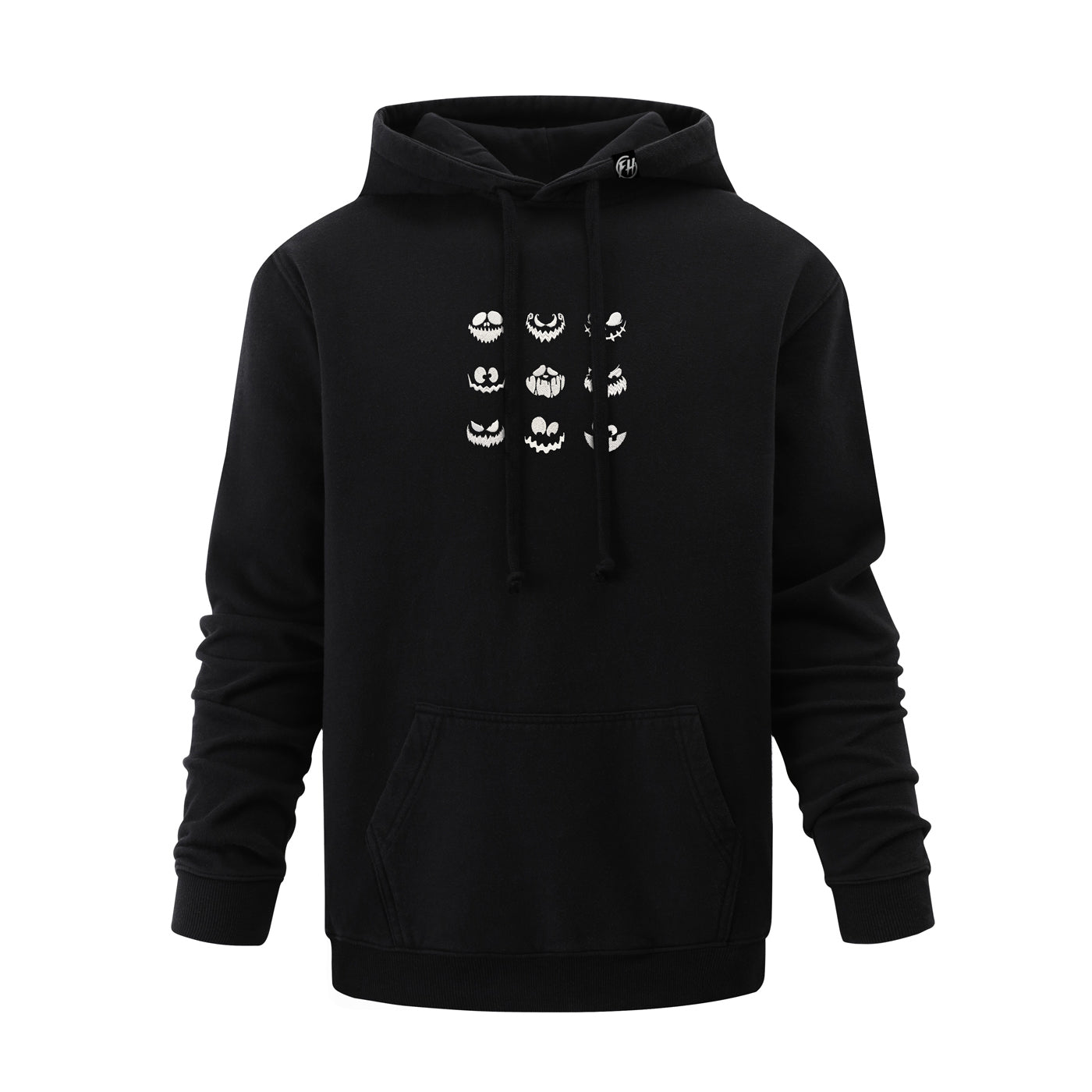 Halloween Faces Embroidered Hoodie
