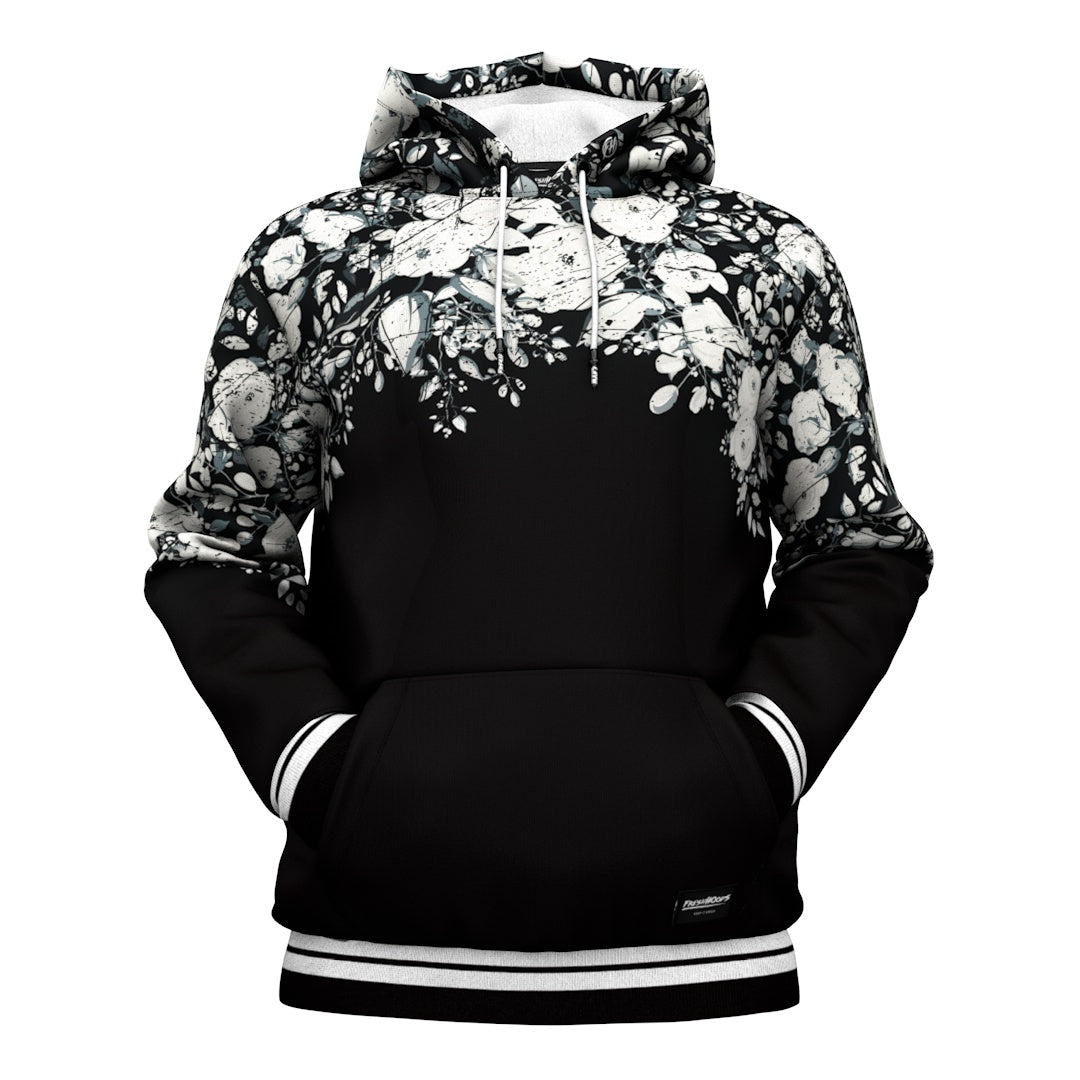 Black and white store rose hoodie