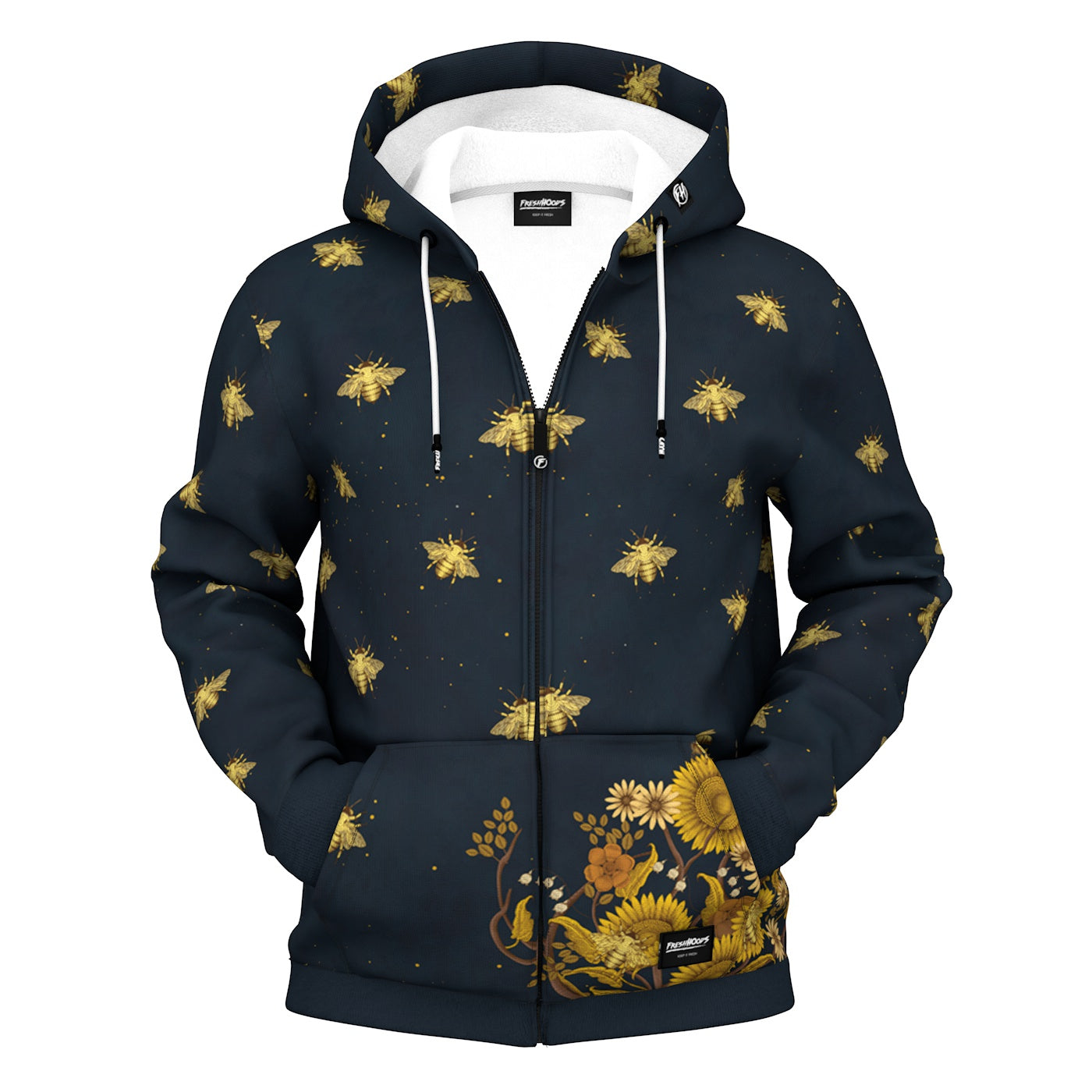 Golden Bee Zip Up Hoodie