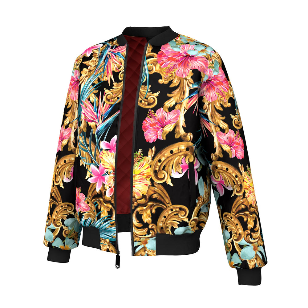 Hidden Hibiscus Bomber Jacket