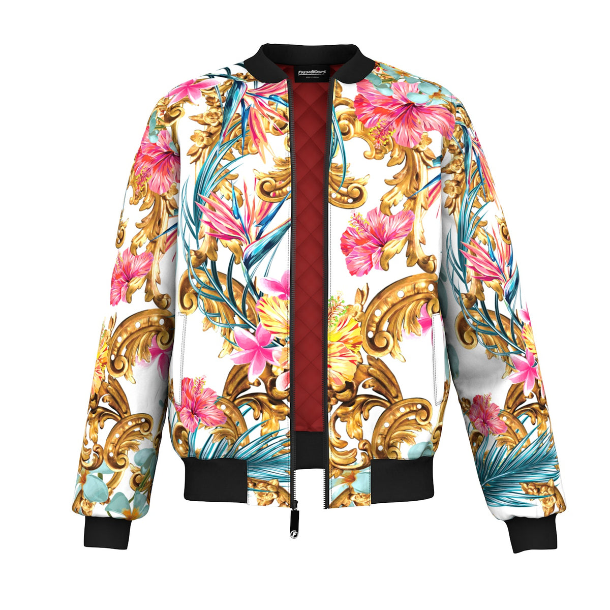 Hidden Hibiscus Bomber Jacket