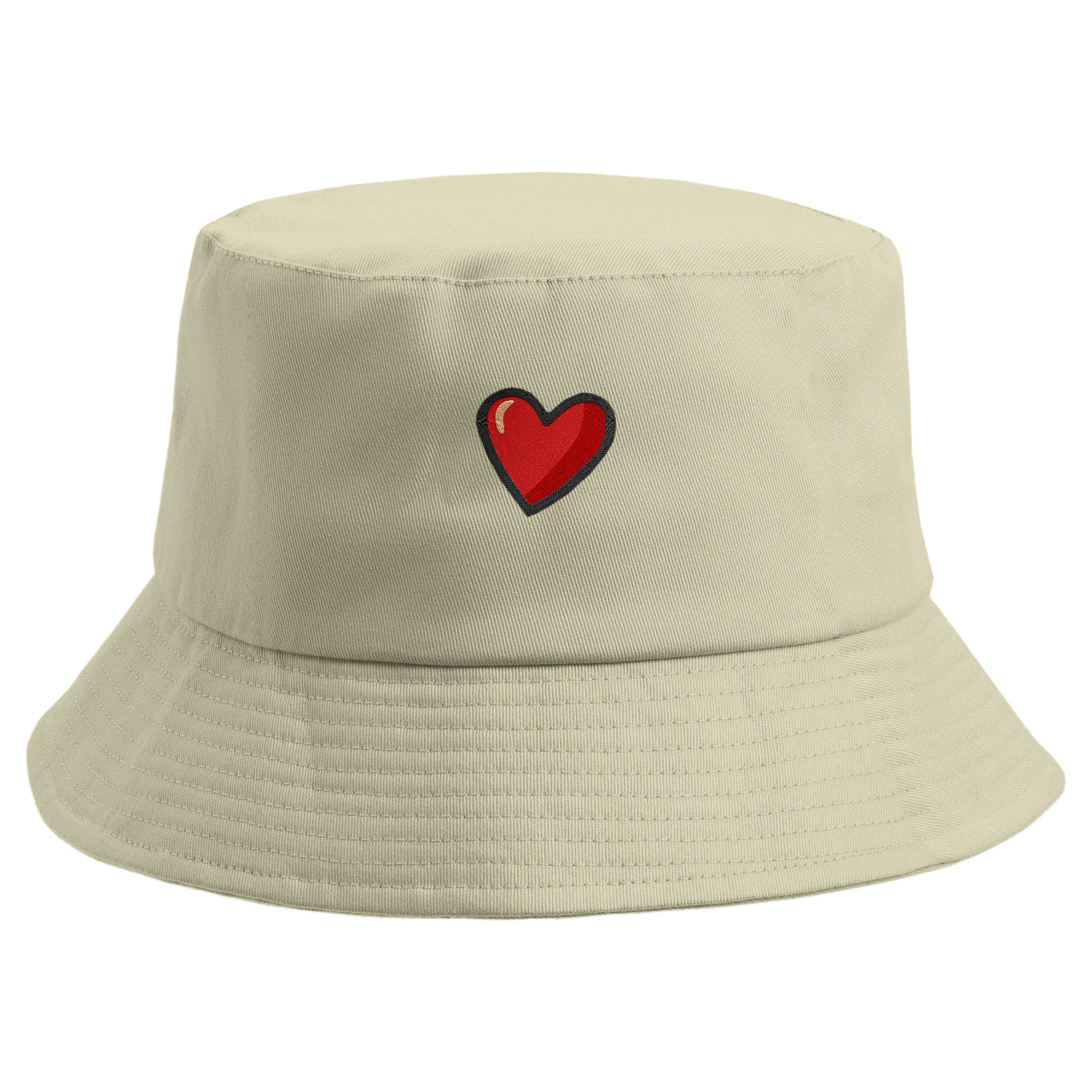 Embroidered Heart Bucket Hat