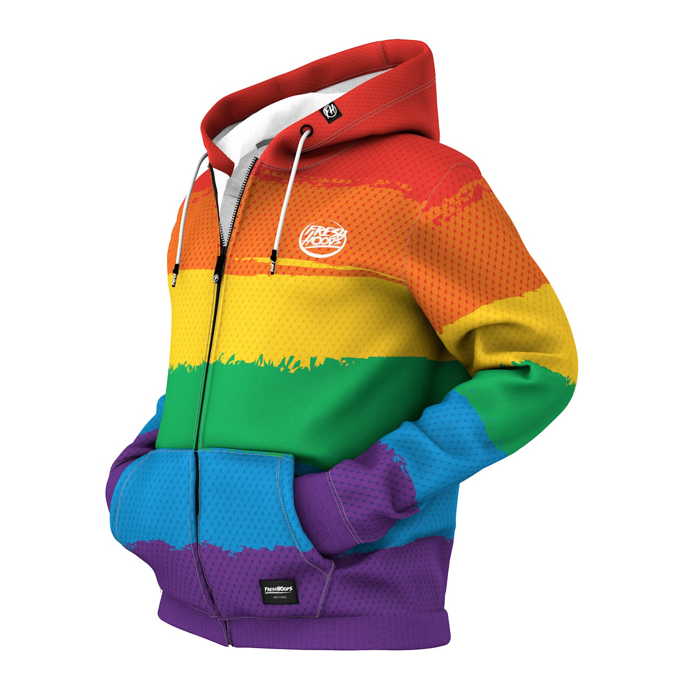 LGBTQ Rainbow Zip Up Hoodie