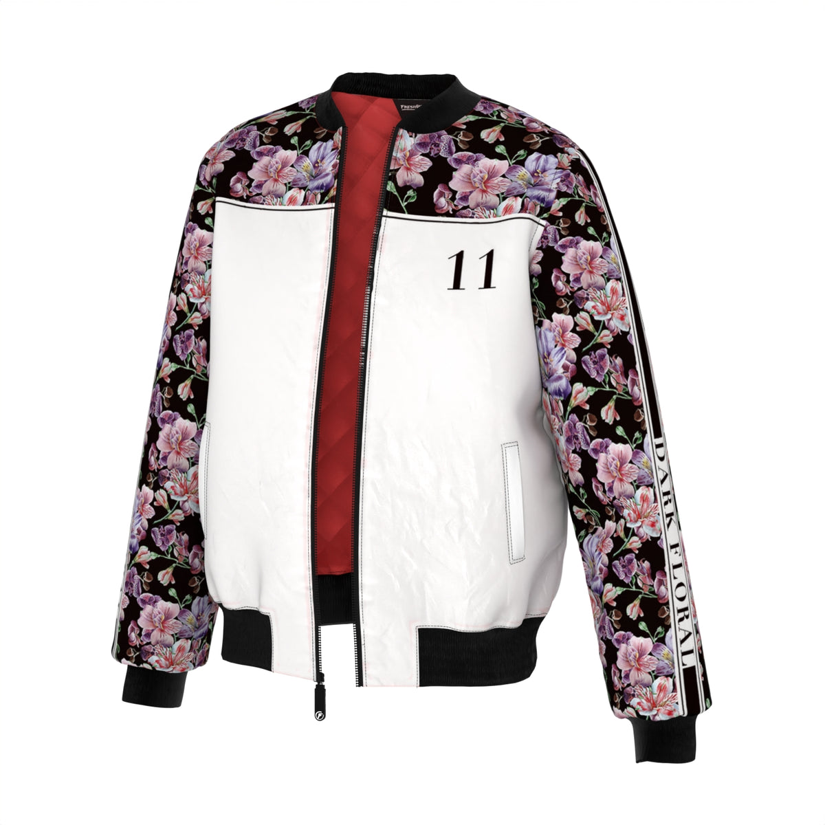 Midnight Pink Blossom Bomber Jacket