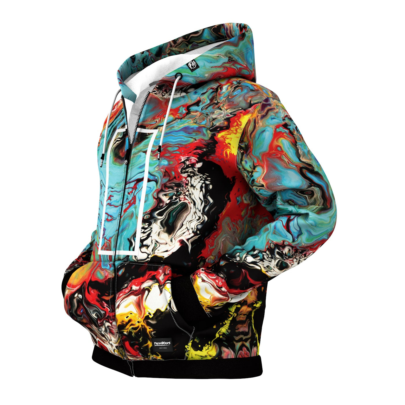 Oil Painting Zip Up Hoodie