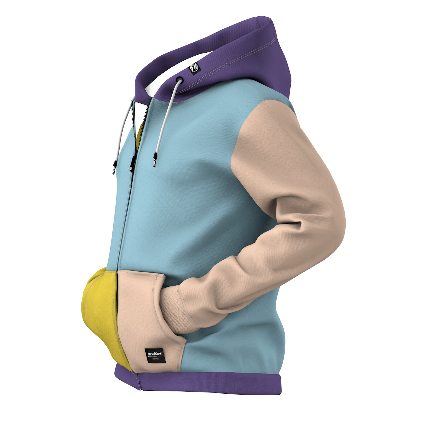 Pastel blue best sale zip up hoodie