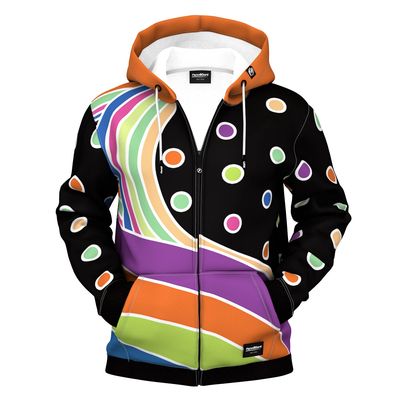 Polka Zip Up Hoodie