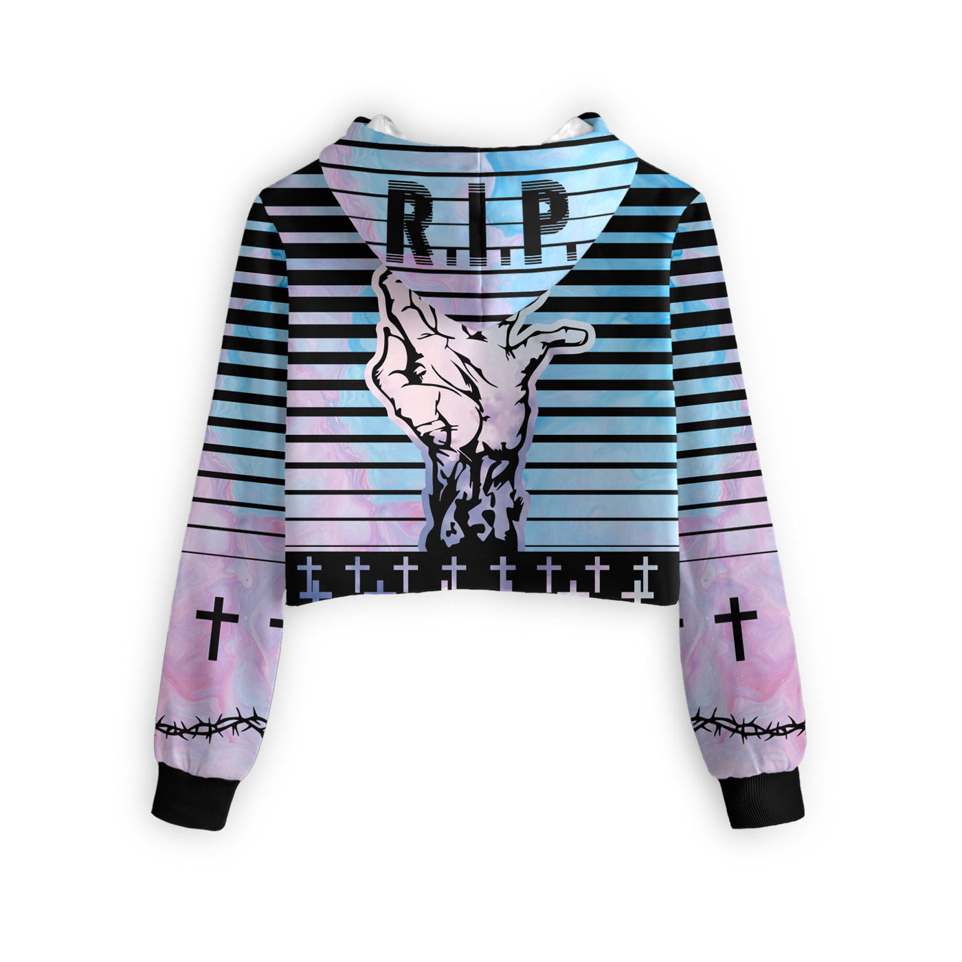 Crosses Cropped Hoodie