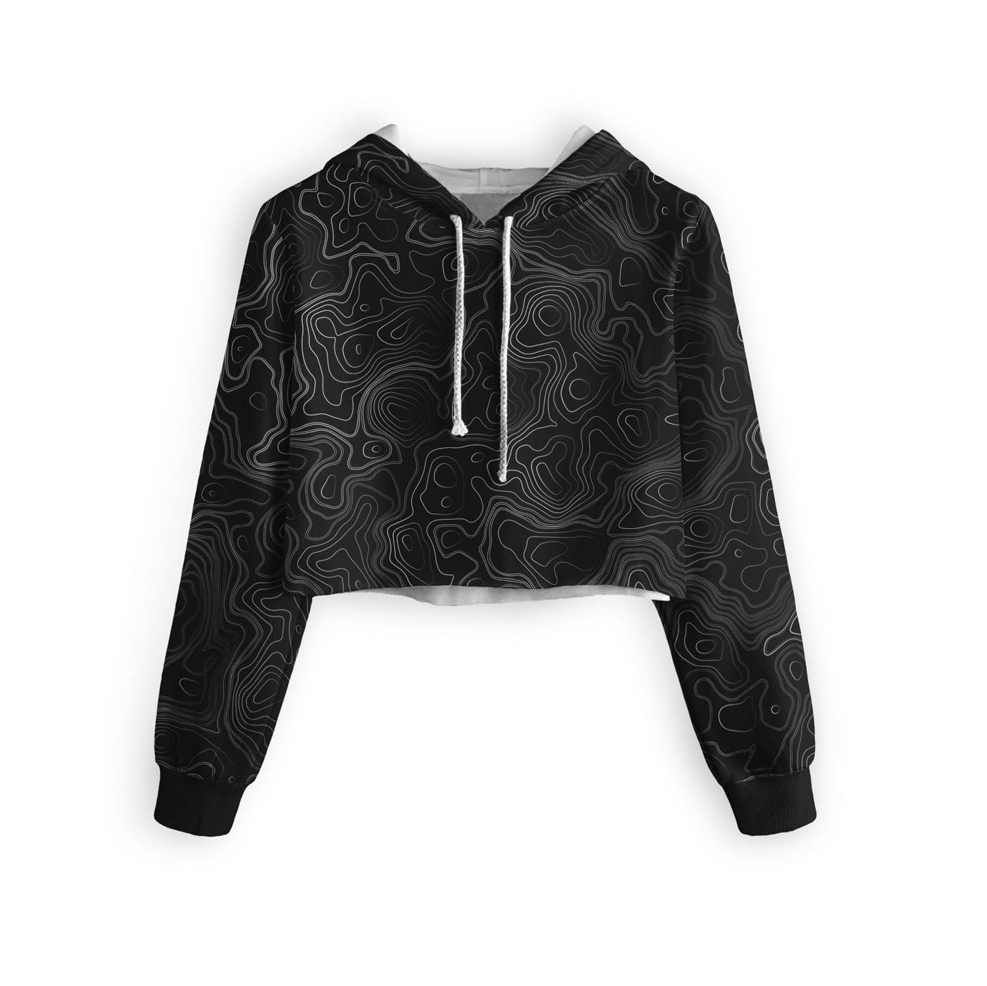 Topographical Cropped Hoodie