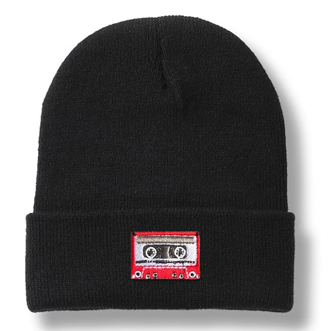 Cassette Embroidered Cuffed Beanie