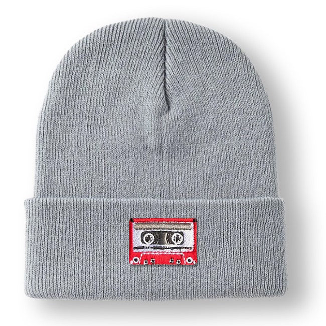 Cassette Embroidered Cuffed Beanie