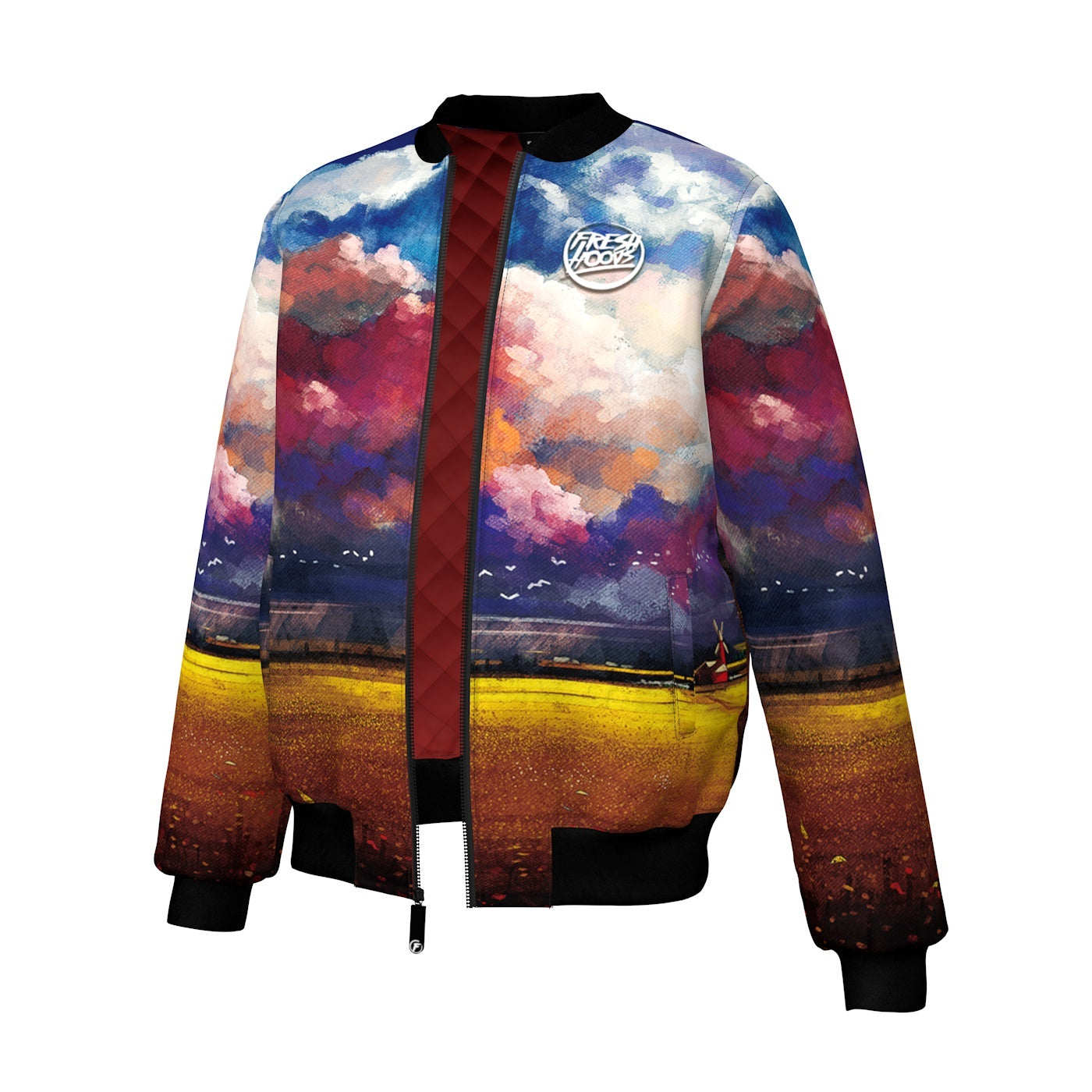 Abstract Storm Bomber Jacket