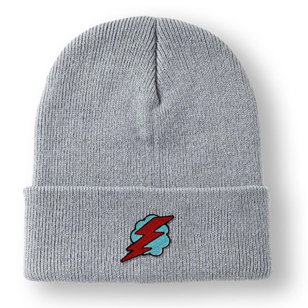 Lightening Embroidered Cuffed Beanie