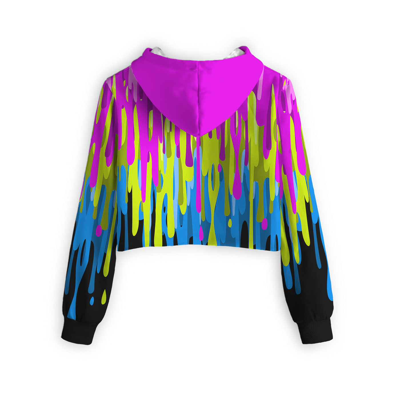 Dripping Paint Cropped Hoodie