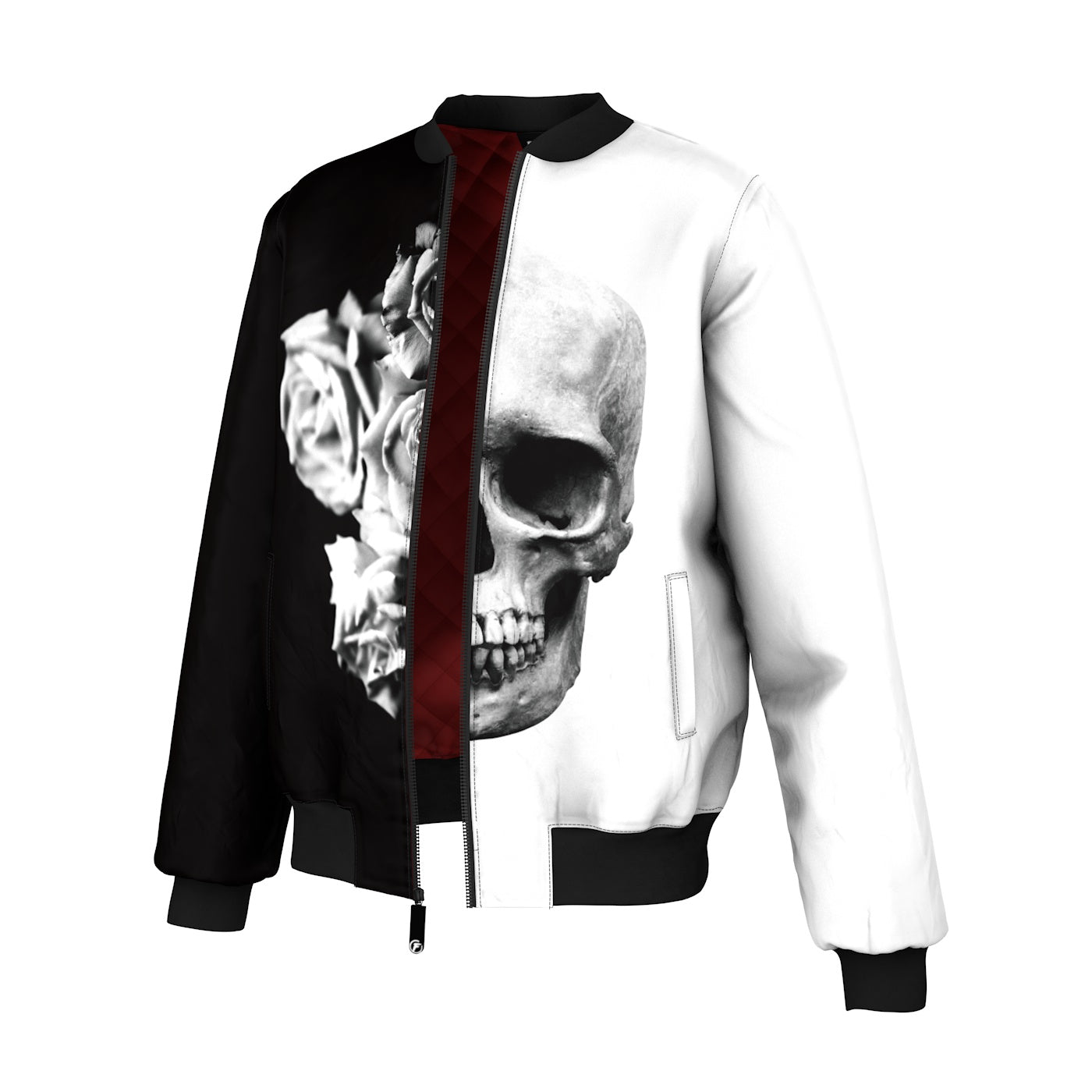 Black & White Skull Bomber Jacket